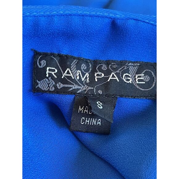 Rampage Blouse Women’s Sz Small Royal‎ Blue Dolman Short Sleeves Lined - Picture 6 of 9